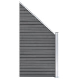 WPC Fence Set 2 Square + 1 Slanted 446x186 cm Grey 3053234