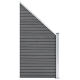 WPC Fence Set 2 Square 1 Slanted 446x186 cm Grey 3053234