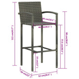 Bar Stools 2 pcs Grey Poly Rattan 362582