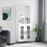 Highboard White 69.5x34x180 cm Engineered Wood 3189309
