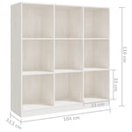 Book Cabinet/Room Divider White 104x33.5x110 cm Solid Pinewood 809973