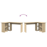 Desk with Shelf Sonoma Oak 142 x 102 x 73 cm Engineered Wood 869292