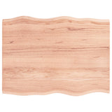 Table Top Light Brown 80x60x2 cm Solid Wood Oak Live Edge 363944