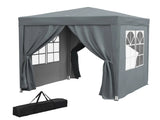 2 x 2m Pop Up Gazebo with Sides, Metal Frame Waterproof Marquee Party Tent Canopy with Free Carrying T3398P310878