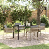 Garden Dining Set 5 pcs Beige Poly Rattan 3380766