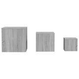 ZNTS Side Tables 3 pcs Grey Sonoma Engineered Wood 815988