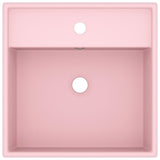 Luxury Basin Overflow Square Matt Pink 41x41 cm Ceramic 146944