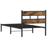 Metal Bed Frame without Mattress Smoked Oak 100x190 cm 4017047
