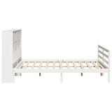 ZNTS Bookcase Bed without Mattress White 180x200 cm Super King Solid Wood Pine 3321906