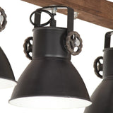 ZNTS Industrial Ceiling Lamp Black E27 Mango Wood 320523