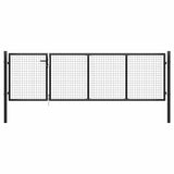 Garden Gate Steel 350x75 cm Anthracite 144322