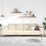 Fabric Sofa with Cushion Cream 208 cm Corduroy fabric 3335102