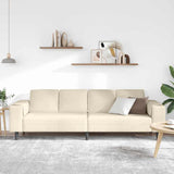 Fabric Sofa with Cushion Cream 208 cm Corduroy fabric 3335102