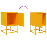 ZNTS Bedside Cabinets 2 pcs Mustard Yellow 36x39x60.5 cm Steel 846453