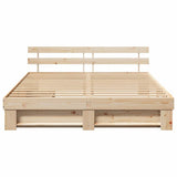 Bed Frame with Headboard Brown 180 x 200 cm Solid Pine Wood 3382265