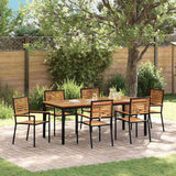 Garden Dining Set 7 pcs Black Poly Rattan 3365505