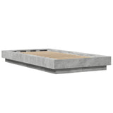 Bed Frame with LED Lights without Mattress Concrete Grey 100x200cm 3281115