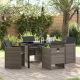 Garden Dining Set 5 pcs Grey Poly Rattan 3380598