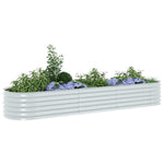 Garden Raised Bed 320x80x44 cm Galvanised Steel Silver 45517