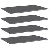 805360 Bookshelf Boards 4 pcs High Gloss Grey 80x50x1,5 cm Engineered Wood