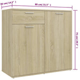 Sideboard Sonoma Oak 160x36x75 cm Engineered Wood 3074930