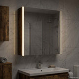 Bathroom Mirror Cabinet Smoked Oak 63.5 x 15.5 x 70 cm 889243