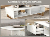 Elegant Marble Effect Storage Coffee Table - White T3398P328273