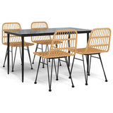 5 Piece Garden Dining Set Poly Rattan 3157876