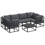 Garden Sofa Set with Cushion 7 pcs Black Aluminium 3378945