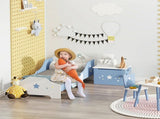 Toddler Bed Frame, Kids Bedroom Furniture for Boys Girls with Safe Guardrails, Low Junior Blue T3398P347667