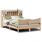 ZNTS Bed Frame without Mattress 140x200 cm Solid Wood Pine 3323377