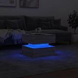 Coffee Table with LED Lights Grey Sonoma 50x50x40 cm 839859