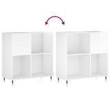 Record Cabinet High Gloss White 84.5x38x89 cm Engineered Wood 831766