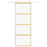 Sliding Door Gold 76x205 cm Clear ESG Glass and Aluminium 155178