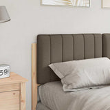 Upholstered Headboard Brown and Taupe 135 cm Solid Pine Wood 880186