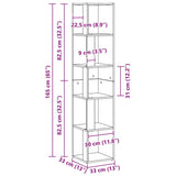 Corner Shelves Black Oak 33 x 33 x 164.5 cm Engineered Wood 862693