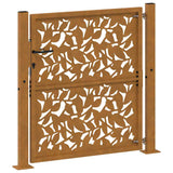 Garden Gate 100x100 cm Weathering Steel Leaf Design 4100964