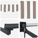 Manual Retractable Awning with LEDs Light Grey and White 3425703