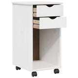 Desk Cabinet Set 2 pcs White Solid Pine Wood 3438776
