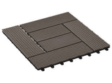 Decking Tile 11 pcs Dark Brown 30 x 30 cm WPC 42046673