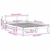 Bed Frame with Headboard White 140 x 200 cm Solid Pine Wood 872651
