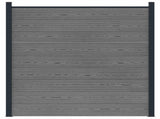 Fence Set 180 x 186 cm WPC and Aluminium Grey 42039056