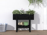 Garden Planter Black 62x30x69 cm Solid Wood Pine 825237