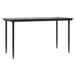 7 Piece Garden Dining Set Black Textilene and Steel 3187036