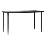 ZNTS 7 Piece Garden Dining Set Black Textilene and Steel 3187036