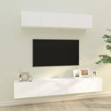 4 Piece TV Cabinet Set White Engineered Wood 3114534
