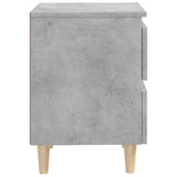 ZNTS Bed Cabinets & Solid Pinewood Legs 2 pcs Concrete Grey 40x35x50 cm 805860