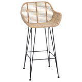 Bar Chair 2 pcs 55 x 52 x 92 cm Rattan and Iron 42011552