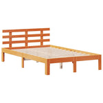 ZNTS Bookcase Bed without Mattress Wax Brown 135x190 cm Double Solid Wood Pine 3322809