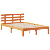 ZNTS Bookcase Bed without Mattress Wax Brown 135x190 cm Double Solid Wood Pine 3322809